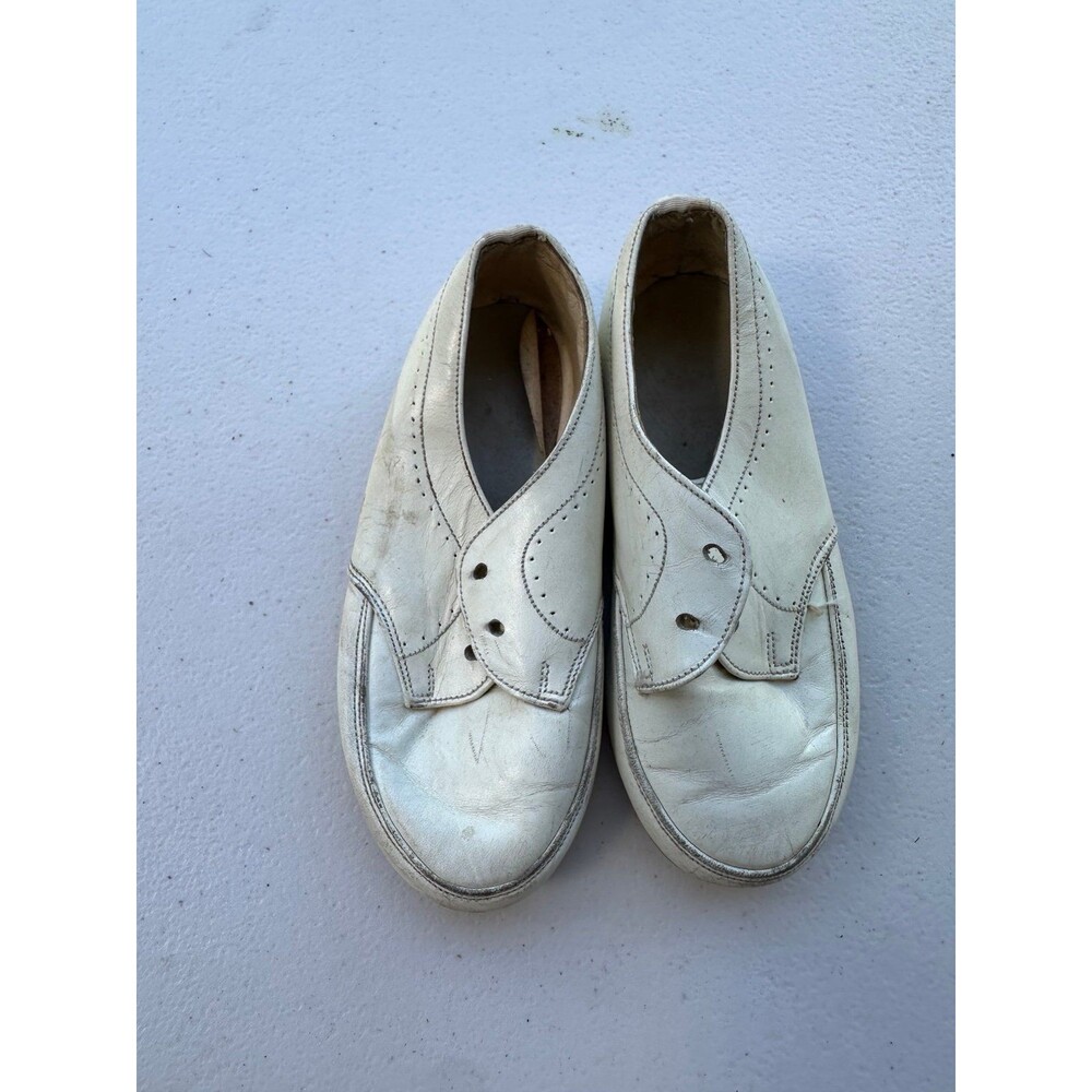 Vintage 1950s Collectable Toddler Weathered Leather Shoes No Laces Photo Prop 7
